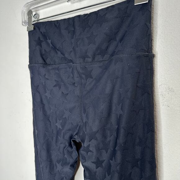 Mono B Black Polka Dot Textured Stars Legging Yoga Pants Small - Picture 7 of 12